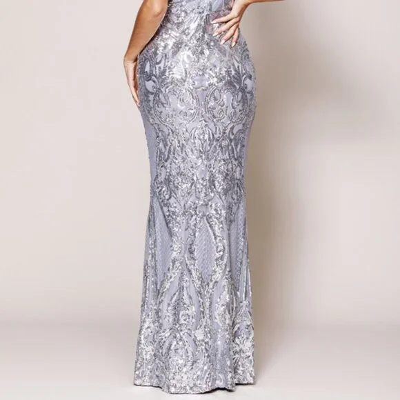 NEW BLACK Spaghetti Strap Sequined Mermaid EVENING FORMAL WEDDING Dress AC791 - Picture 5 of 9